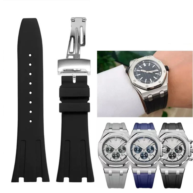 Silicone Rubber Watch Strap fo - Audemars Piguet Watch Royal Oak 评论和价格